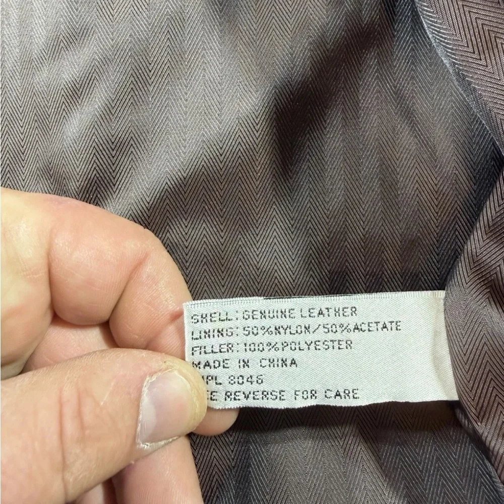 Alfani Black Leather Men's Bomber Jacket - Picture 6 of 7